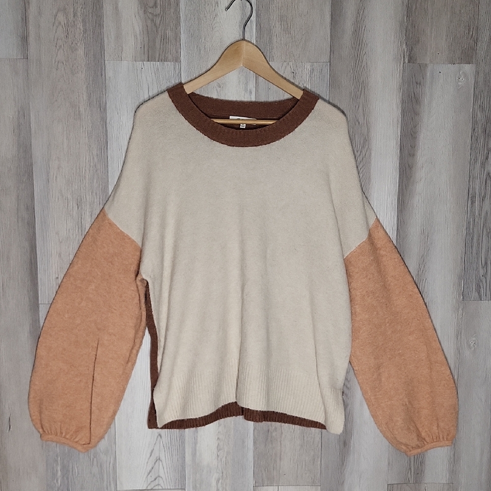 Madewell Womens XL Payton Sweater Colorblock Wool Alpaca Knit Cozy